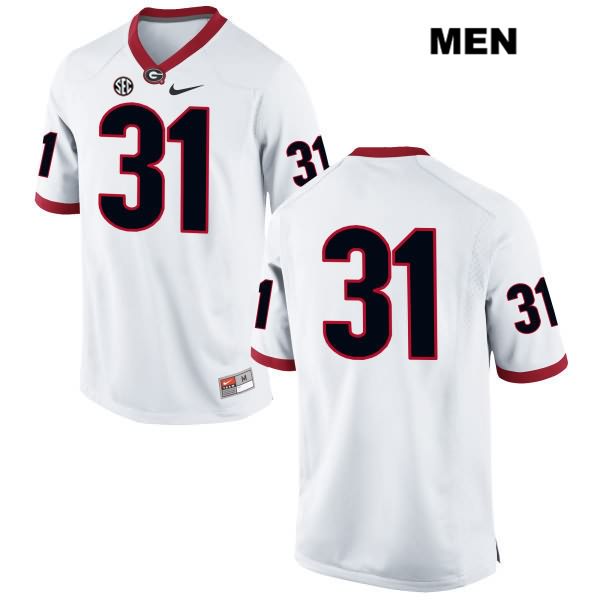 Georgia Bulldogs Men's Reid Tulowitzky #31 NCAA No Name Authentic White Nike Stitched College Football Jersey PFU7356DE